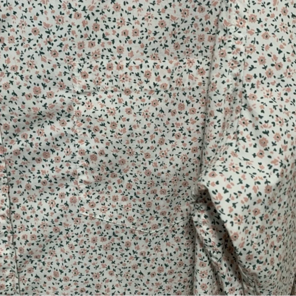 J. Crew Men's White Subtle Floral Button Up Shirt Slim Fit Size XXL 98% Cotton